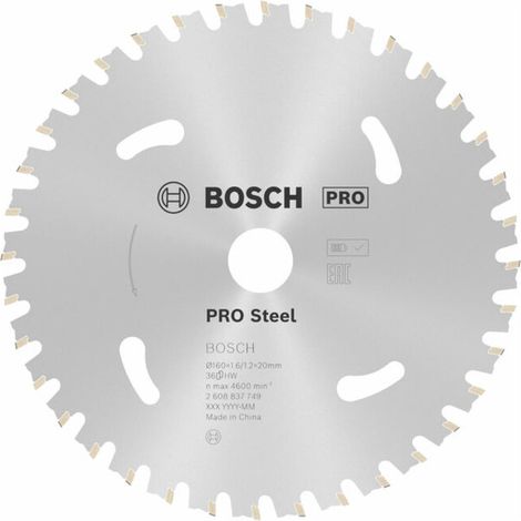 Bosch – Lame de scie circulaire 160 mm pour acier inoxydable – 36 dents carbure – Largeur de coupe 1,6 mm – Alésage 20 mm – 2608837749 (1/5)