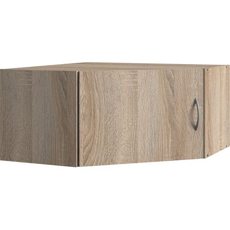 Eck-Aufsatzschrank Eiche MIAMI-43, B/H/T ca. 80/40/80 cm (1/2)