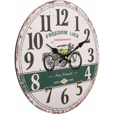 Reloj de pared de madera blanco d34x2 (1/5)