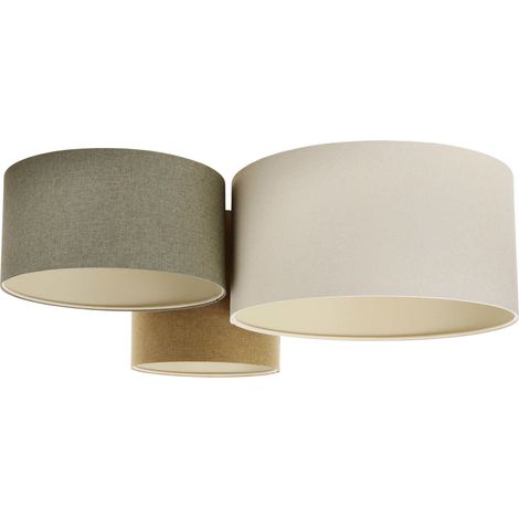 Plafonnier boho élégant tissu beige lumière douce réglable - beige crème doux (1/5)