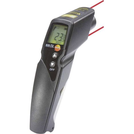 Testo 0560 8321 830-T2 - Termometro a raggi infrarossi con laser a 2 punti, rapporto ottico 12:1, valori limite regolabili, funzione allarme, possibilità di collegare una sonda esterna (1/2)