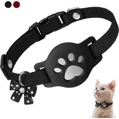 Collier Réfléchissant Réglable pour Chat avec Support Silicone compatible with Apple AirTag, Collier Étanche de Suivi pour Find My iOS (1/5)