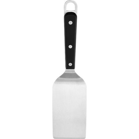 Spatule coudée courte en inox Forge Adour, ustensile de cuisine ergonomique, idéale pour poêles et woks, manche robuste, résistante à la chaleur, finition professionnelle, usage quotidien, outil culin
