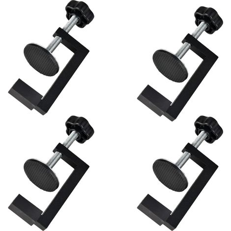 Lot de 4 pinces à vis en acier inoxydable de 8 à 54 mm avec coussinet en caoutchouc antidérapant réglable - Pince de table universelle réglable - Serre-joints en C pour le travail du bois, le soudage, (1/5)