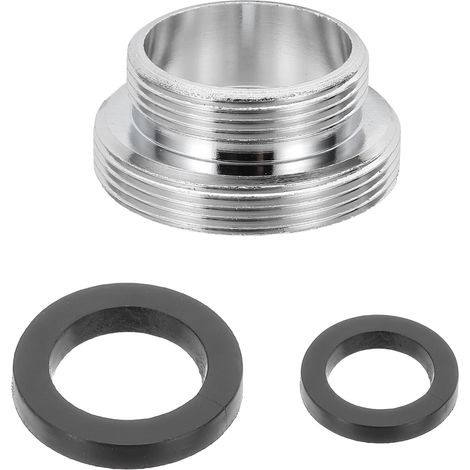 Adaptateur Mousseur Robinet - 1 Pièce - Laiton - Réducteur M28 Mâle Vers M22 Mâle - Pour Évier Et Tuyau D'arrosage - Argent (1/5)