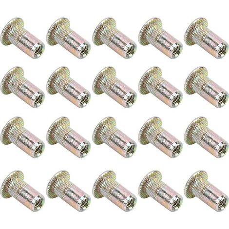 Lot de 100 Rivets Filetés à Tête Plate M3, Accessoires Quincaillerie en Zinc (1/2)