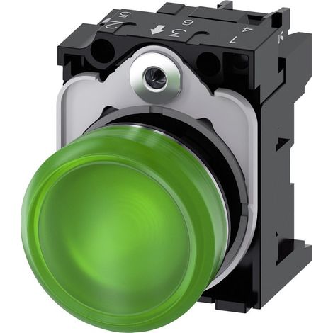 Indicatore Siemens luminoso verde LED 24V 22mm 3SU11526AA401AA0 (1/2)