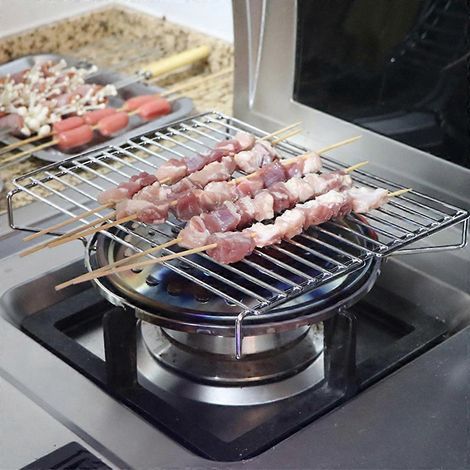 Support portable pour mini-gril/barbecue/barbecue/cuisinière à gaz en acier inoxydable (1/4)