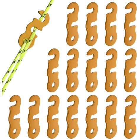 Set mit 16 Aluminium-Zeltabspannleinen mit verstellbaren Spannern, ideal für Camping, Wandern, Trekking, Picknicks und andere Outdoor-Aktivitäten. Zubehör für Outdoor-Zelte. (1/5)