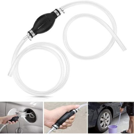 Pompa aspira liquidi benzina a sifone travaso tubo gomma gasolio diesel olio (1/5)