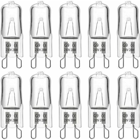 Ampoule Halogene G9 28W 230V, 370LM 2700K Blanc Chaud Dimmable, G9 Ampoules Capsule, pour Lustres, Lampes de Paysage, Appliques Murales, Éclairage d'armoire, Lot de 10 (1/5)