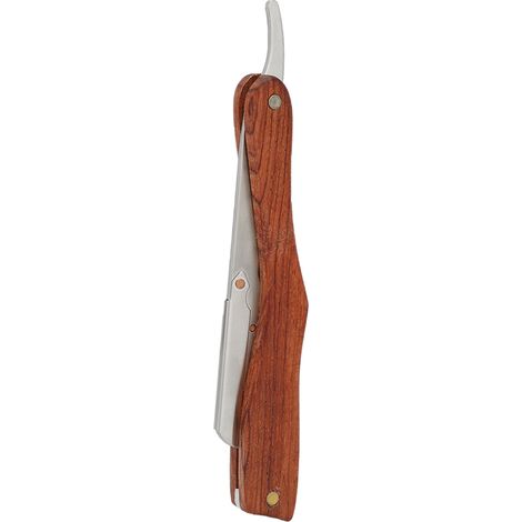 Rasoir droit vintage antidérapant en bois argenté, manuel S80-7 pour homme, sans lame, coupe précise (1/5)
