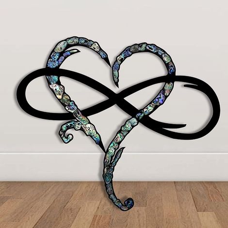 Décoration Murale En Fer Forgé - Cœur Infini - Pour Intérieur Salon Chambre - 25 x 30 cm (1/2)
