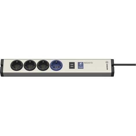 Ehmann 0616x0a048001 Steckdosen-Verteiler  Aluminium, Schwarz Schutzkontakt 1 St.