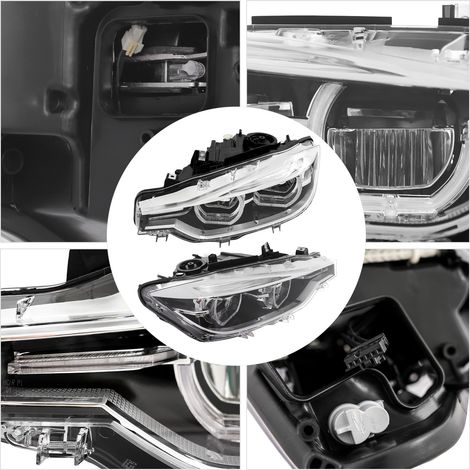 2x Phares LED pour BMW Série 3 F30/F31 2015-2019, OE 63117419633, Remplaçant Direct, Gauche & Droite