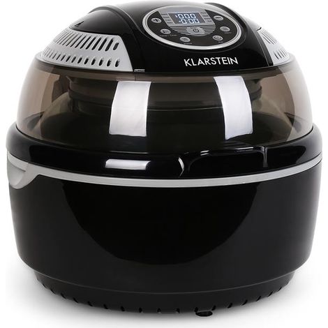 Klarstein Airfryer, Friteuse à air chaud, capacité 9L, avec fonction four, Friteuse électrique, 1400W, 230° max, nettoyage facile, Friteuse sans huile, Noir