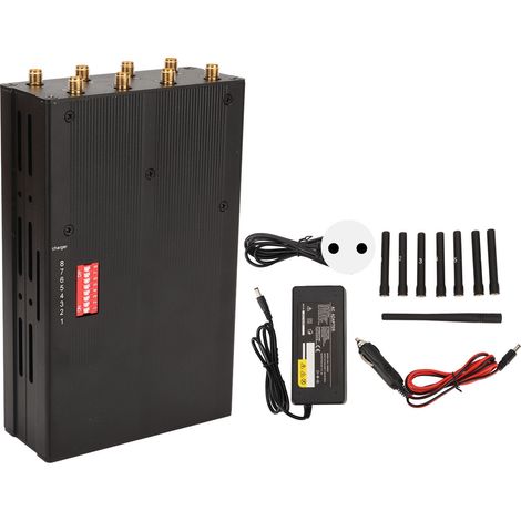 Vollband-Signalstörer mit 8 Antennen, 15 m Abhörradius, Aufzeichnungsschutz, Antiaufzeichnungsblocker für GSM, 4G und WLAN, EU-Stecker, AC 100–240 V (1/5)