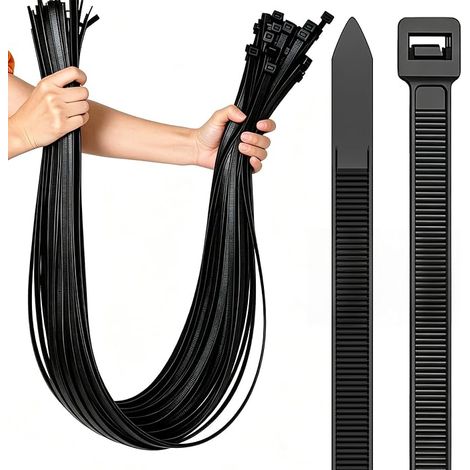 Collier de Serrage 600mm x 9mm, 100 Pièces, Résistants aux UV, 110KG (1/5)