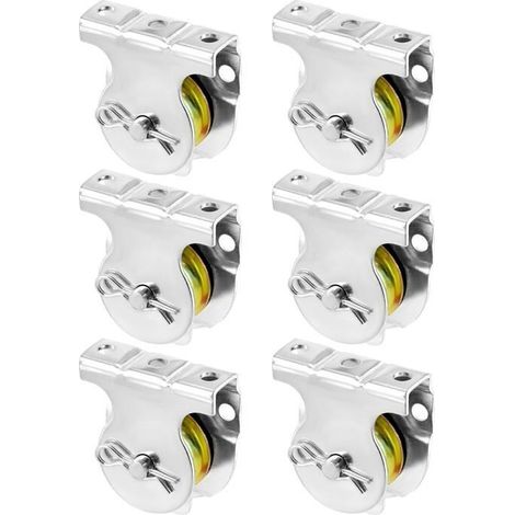 Lot de 6 poulies de montage mural de 3,8 cm pour montage au plafond, poulie simple à rainure en V, accessoires de matériel 190,5 kg (1/5)