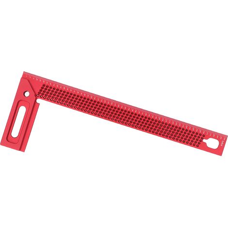 Règle de traçage à angle droit pour le positionnement des trous, 45°/90°, pour le traçage et le marquage du bois, 300 mm (1/5)
