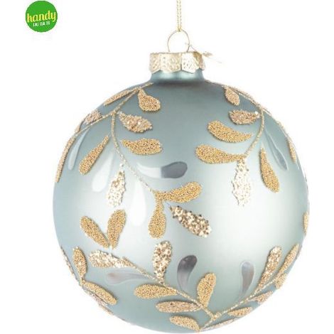Sfera in vetro Blossomy Bizzotto verde acqua Ø8 cm
