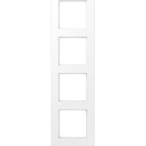 Jung Cadre 4x, A 550, thermoplastique laqué, blanc neige mat, montage vertical et horizontal A 5584 BF WWM