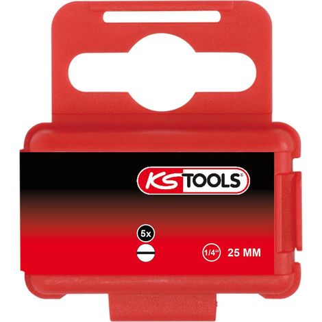 1/4" Embout de vissage Fente, 25mm, 3mm, pack de 5 (1/2)