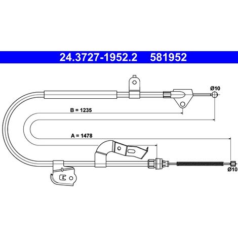 Tirette à câble, frein de stationnement ATE 24.3727-1952.2 CITROËN 46420-0H010