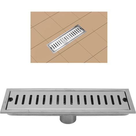 [Desagüe de suelo de ducha] Taza de inodoro rectangular de 30,5 cm (12 pulgadas) de ancho, inodora, fabricada en acero inoxidable 304 resistente a la corrosión, para el hogar/hotel. (1/5)