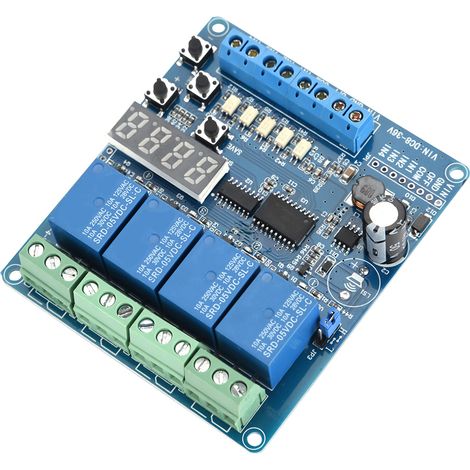 Module relais temporisé multifonction 4 canaux 8-36V avec optocoupleur LED (1/5)