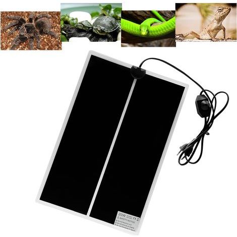 Tapis Chauffant Reptile, Coussin Chauffant Terrarium Réglable avec Contrôle De La Température pour Reptiles -Tortue, Serpents, Lézards, Geckos, Araignées - Chauffant Aquarium ( 20W: 42x28CM ) (1/5)