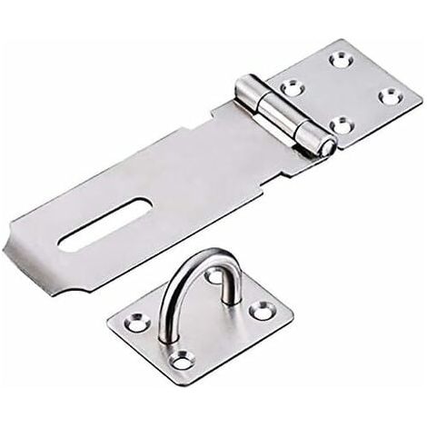 Cerrojo de acero inoxidable para candado, cerrojo y grapa de alta resistencia con tornillos, cierrapuertas, cerradura para puerta de cobertizo, pestillo, grapa para candado... (1/5)