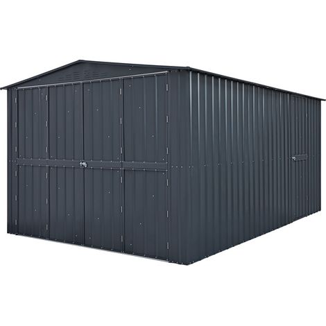 10 x 15 Feet Globel Dual Door Workshop Garage - Steel/Metal - Grey