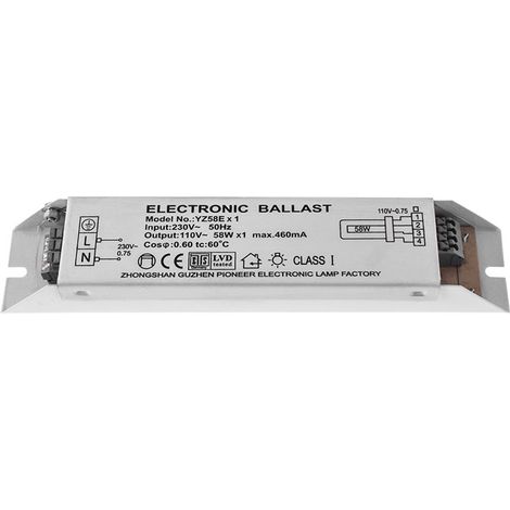 Balasto lampada fluorescente Interlusa 1x58W metallo