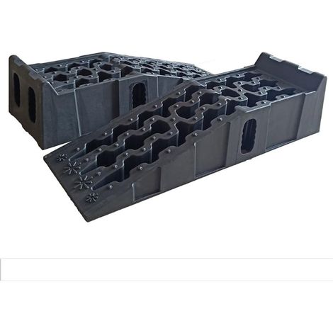 Auffahrrampe Schwerlast Hebebühne 7T Rampe Auto KFZ Auffahrt Plattform Auffahrrampen Set Laderampe Auto-Rampen Kunststoff Autoreifen Anti-Rutsch Stabilisierung für SUV (1/5)