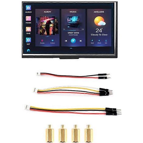 Carte de développement ESP32-S3 avec écran LCD 7 pouces, ESP32 avec affichage, résolution 800 x 480, fréquence 240 MHz, compatible Wi-Fi et Bluetooth. (1/5)