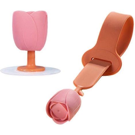 Toilet Lid Lifter Cute Tulip Durable Silicone Toilet Seat Cover Lift Handle Avoid Touching Pink (1/5)