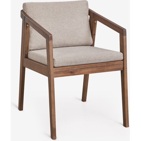 Sedia da pranzo con braccioli in legno di acacia Kaela SKLUM
