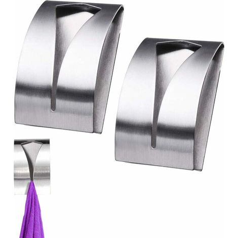 Hook Rack Towel Hangers Hand Towel Hook Tea Towel Holders for Bathroom Kitchen,2 Pieces Self Adhesive Towel Holders, No Drilling Required (1/5)