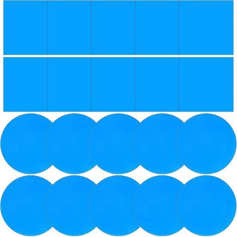 Kit de 20 patchs de réparation pour piscine - Autocollants PVC étanches - Bleus - Pour réparer fuites et déchirures (1/5)