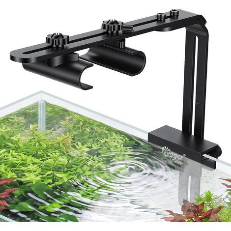 Support De rampe led aquarium, Support d'éclairage LED pour aquarium, supports de lampe fixation lumiere aquarium, hauteur réglable (20,6 cm), pour aquariums d'eau de mer et d'eau douce, noir (1/5)