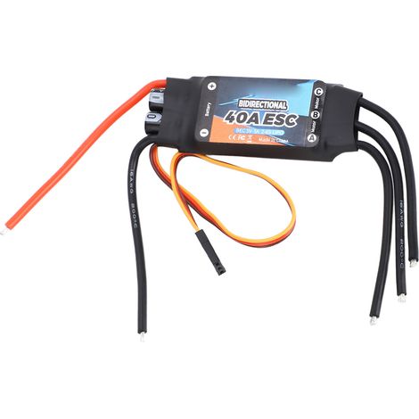 Contrôleur de vitesse électrique bidirectionnel GTSKYTENRC 40A sans balais, BEC 5V 3A pour moteurs sans balais 2-6S, adapté aux voitures et bateaux télécommandés. (1/5)