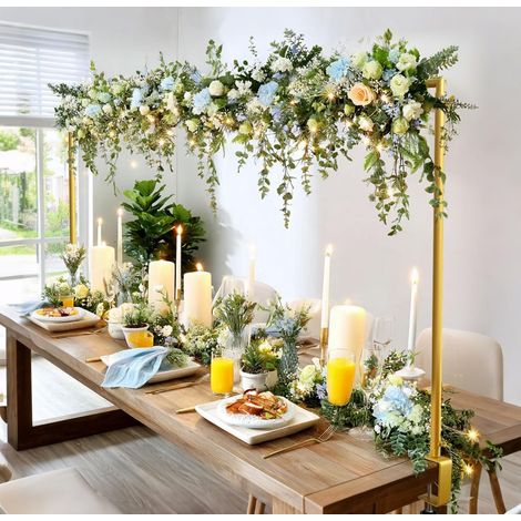 Adjustable Table Arch, Decorative Table Frame with Clamps, 120-254cm×74-147cm(LH), Decorative Bar for Metal Table Wedding Arch Balloon Arch Table Stand (1/5)