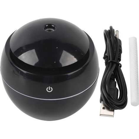 Diffuseur d'huiles essentielles USB, purificateur d'air, humidificateur ultrasonique à lumière tactile LED, noir (1/5)
