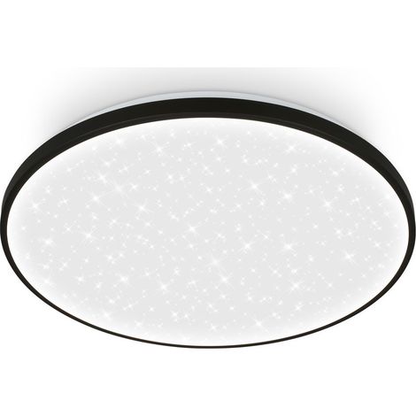 Briloner LED Deckenlampe Dimmbar Ø48x6,5 cm Rund 60W 8000lm 4000K Neutralweiß Sternenhimmel Schwarz - Deckenleuchte Wohnzimmer Schlafzimmer Büro (1/5)