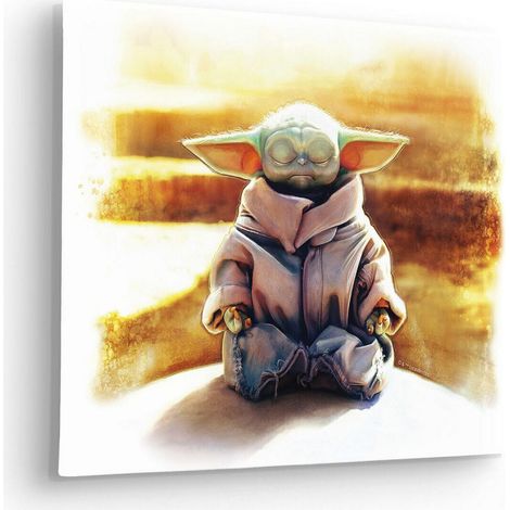Tableau intissé Le Mandalorien - Grogu le Chef de La Méditation (1/3)