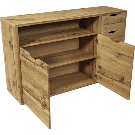 PLACARD polyvalent élégant fonctionnel pratique Wood Oak 150.00 x 40.00 x 90.00 (1/5)