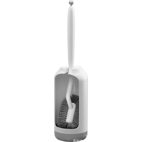 Ensemble de Brosse et Support de Toilette : Nettoyage en Profondeur avec Nettoyeur de Bords, Support de Brosse de Toilette Flexible(Blanc) (1/5)