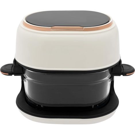 Friteuse à air chaud, blanche, 4 l, température réglable de 60 à 190 °C, avec écran tactile, panier de friture visible, pour la maison, les restaurants, les appartements, 29 × 22 × 29 cm