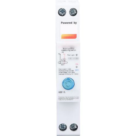 Interrupteur de surveillance de la consommation électrique multifonctionnel avec application de contrôle à distance en temps réel, rail DIN, compteur d'énergie AC110 à 280V (1/5)
